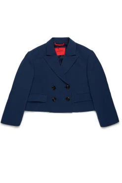 Jackets And Padded Jackets | Party Looks>MAX&Co. Double-breasted cropped blazer jacket bluette