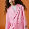 Jackets And Padded Jackets | Party Looks>N°21 Double-breasted satin blazer jacket pink