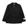 Jackets And Padded Jackets | Party Looks>N°21 Double-breasted satin blazer jacket black