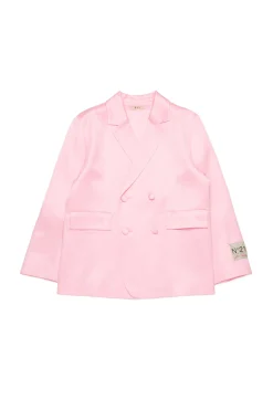 Jackets And Padded Jackets | Party Looks>N°21 Double-breasted satin blazer jacket pink