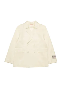 Jackets And Padded Jackets>N°21 Double-breasted satin blazer jacket creamy white