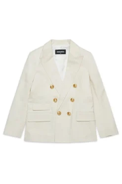 Jackets And Padded Jackets | Jackets And Padded Jackets>DSQUARED2 Double-breasted twill jacket off white
