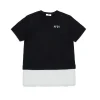 T-Shirts>N°21 Double-layer lace T-shirt black