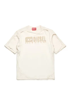 Logomania | Logomania>DIESEL Double-layer T-shirt with destroyed effect off white
