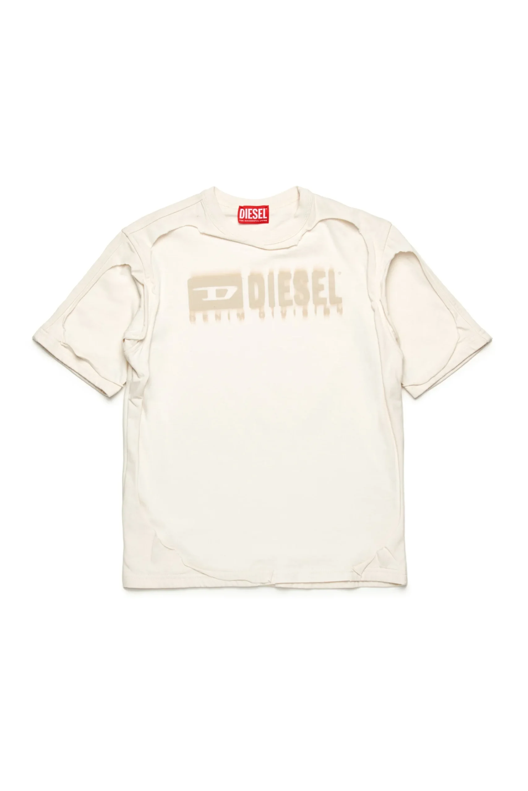 Logomania | Logomania>DIESEL Double-layer T-shirt with destroyed effect off white