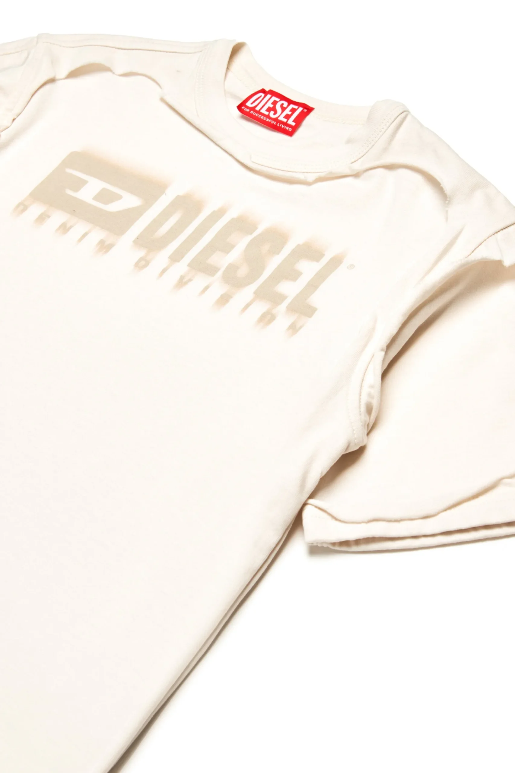 Logomania | Logomania>DIESEL Double-layer T-shirt with destroyed effect off white