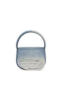 Bags And Backpacks | Party Looks>DIESEL 1DR XS denim bag with rhinestones blue denim