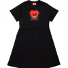 Dresses>DIESEL Dress with heart graphics black