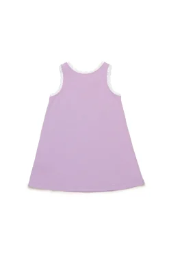 Dresses>DIESEL Dress with lace and graphic Sunglasses lavender