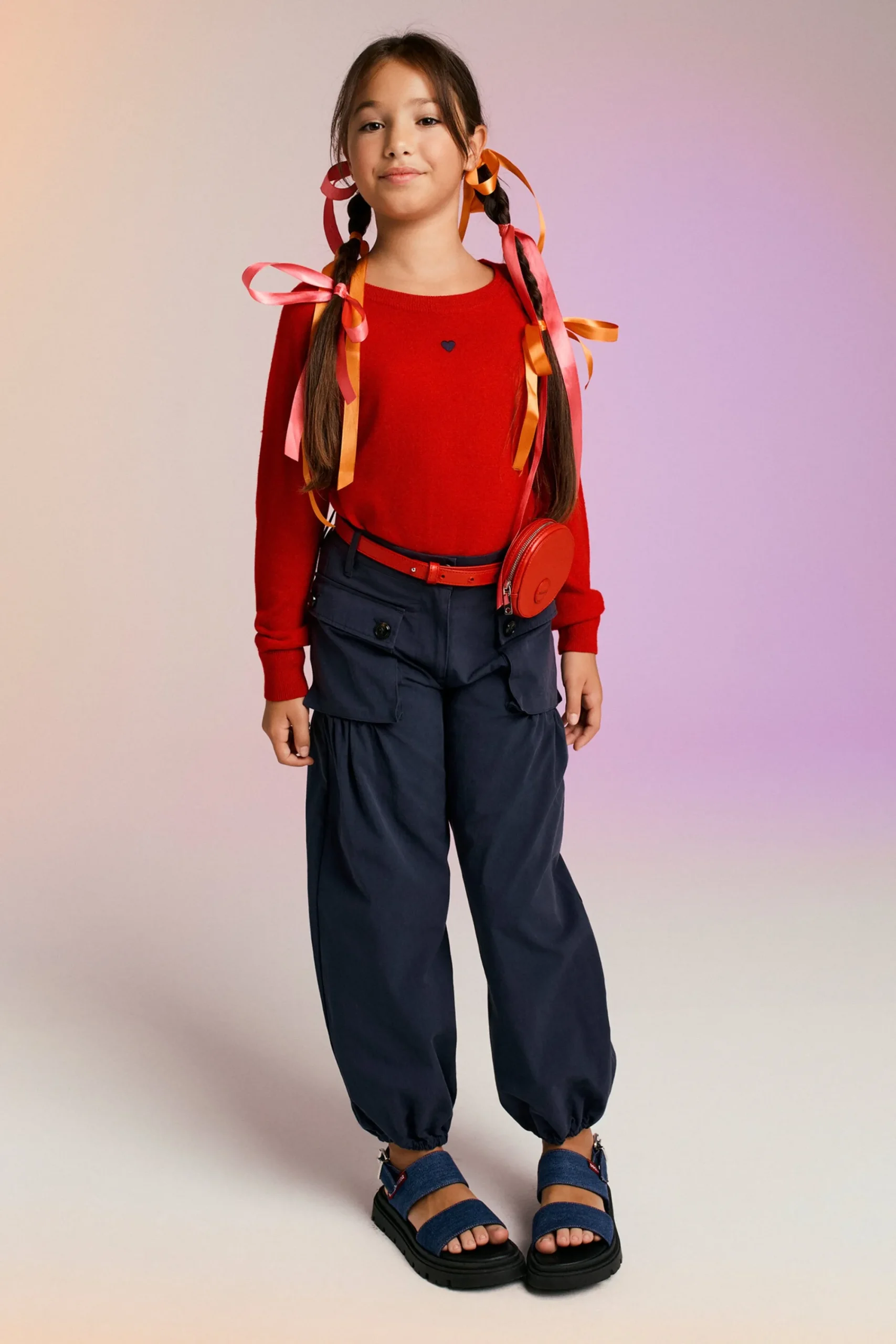 Pants>MAX&Co. Drill cargo pants bluette