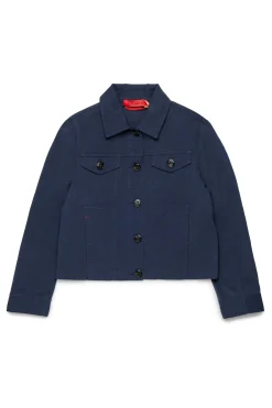 Jackets And Padded Jackets>MAX&Co. Drill trucker jacket bluette