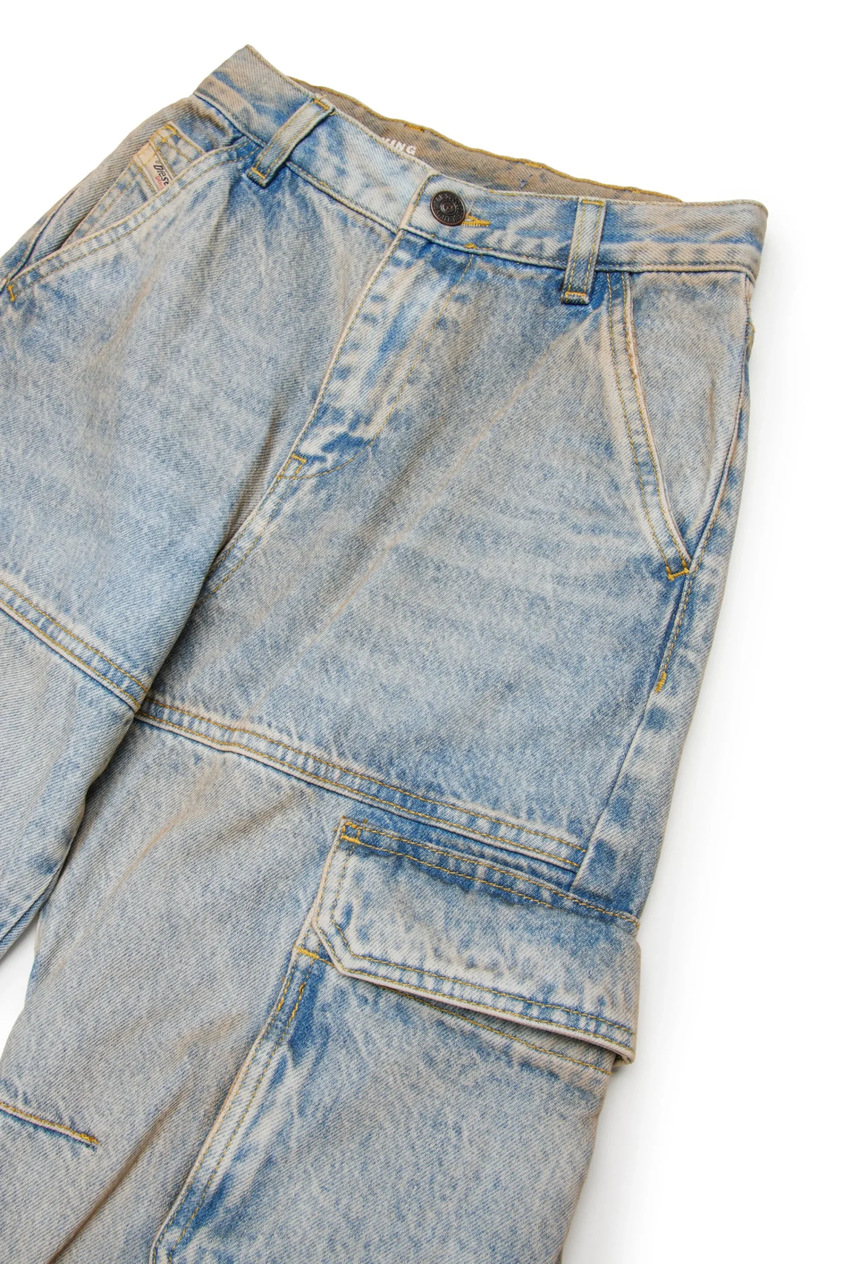Jeans | Denim-Mania>DIESEL Dusty cargo straight jeans - D-Argjx blue denim