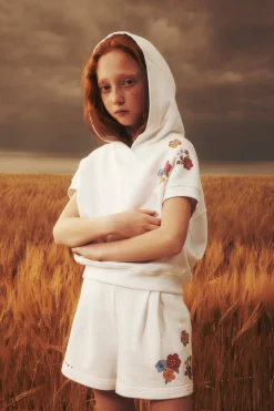 Sweatshirts>MARNI Egg shape sweatshirt with flowers white