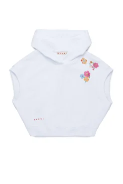 Sweatshirts>MARNI Egg shape sweatshirt with flowers white