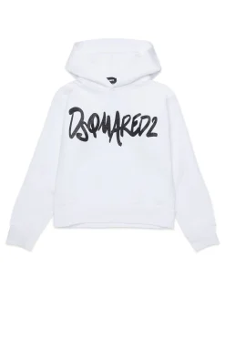 Sweatshirts | Logomania>DSQUARED2 Evening sweatshirt with branded logo white