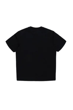 T-Shirts | Logomania>DSQUARED2 Evening T-shirt with glittered logo black