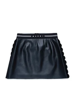 Skirts>MARNI Fake leather skirt black