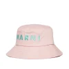 Accessories | Logomania>MARNI Fisherman hat branded with logo light pink