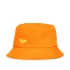 Hats And Caps | Oval D By Diesel>DIESEL Fisherman hat in gabardine branded with Oval D logo bright orange