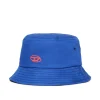 Hats And Caps | Oval D By Diesel>DIESEL Fisherman hat in gabardine branded with Oval D logo bright bluette