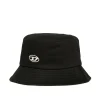 Hats And Caps | Oval D By Diesel>DIESEL Fisherman hat in gabardine branded with Oval D logo black
