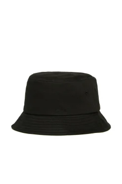 Hats And Caps | Oval D By Diesel>DIESEL Fisherman hat in gabardine branded with Oval D logo black