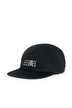 Hats And Caps | Logomania>MM6 MAISON MARGIELA Five-panel hat branded with numeric logo black