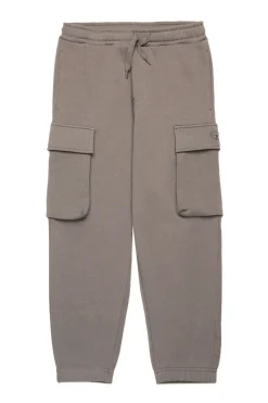 Pants>DIESEL Fleece cargo pants with Oval D logo dark grey