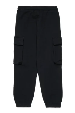 Pants>DIESEL Fleece cargo pants with Oval D logo black