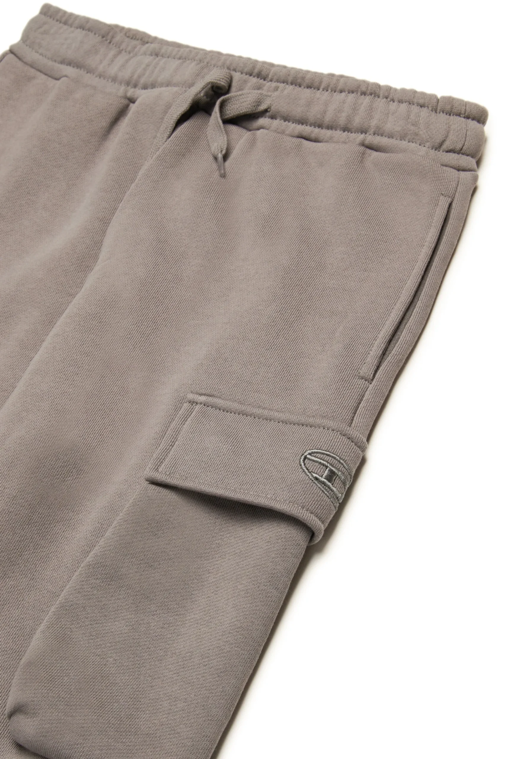 Pants>DIESEL Fleece cargo pants with Oval D logo dark grey