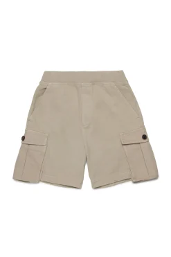 Shorts>DSQUARED2 Fleece cargo shorts with Maple Leaf medium gray
