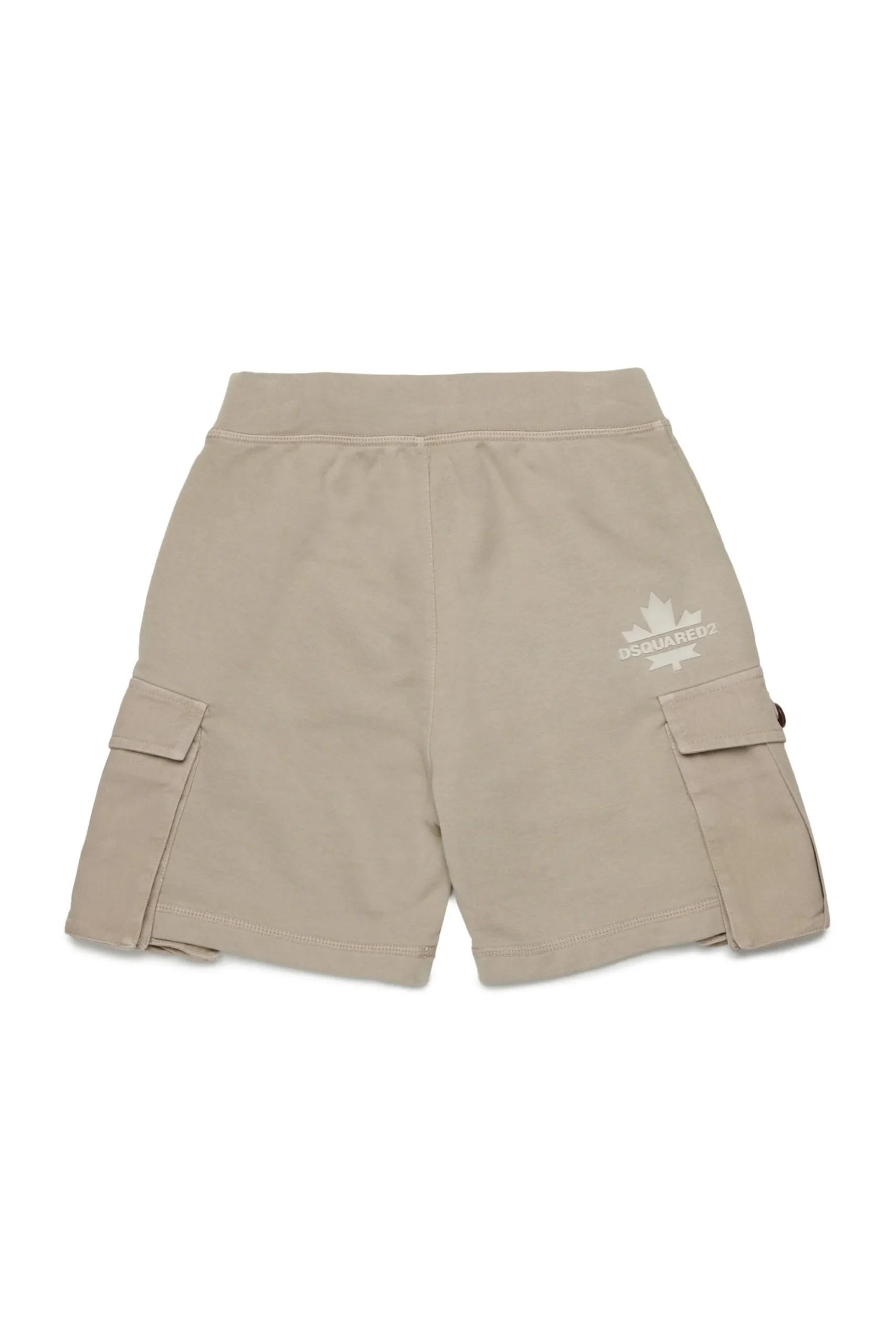 Shorts>DSQUARED2 Fleece cargo shorts with Maple Leaf medium gray