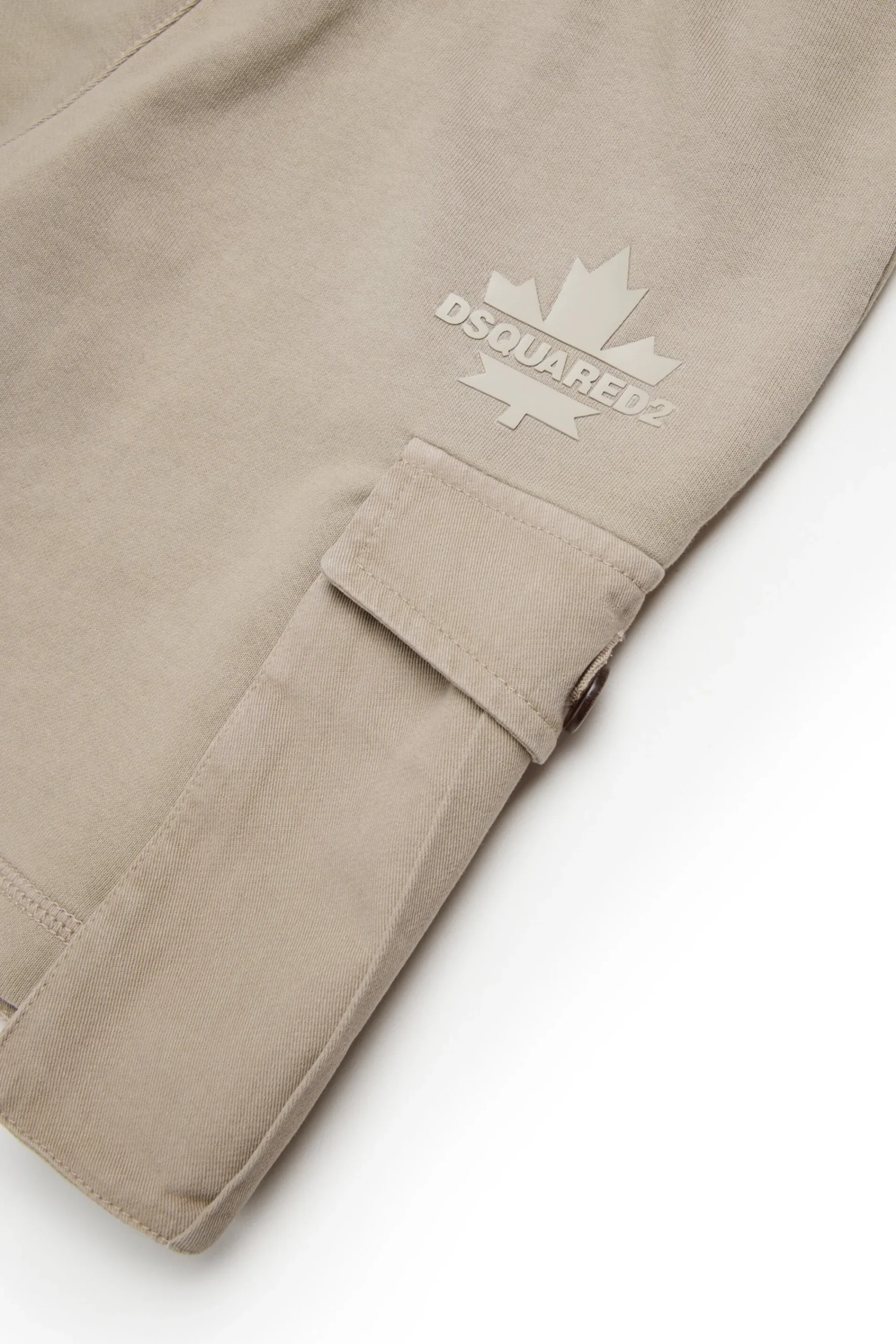 Shorts>DSQUARED2 Fleece cargo shorts with Maple Leaf medium gray