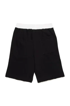Shorts>N°21 Fleece colorblock shorts black