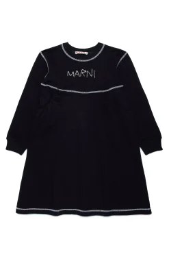 Dresses>MARNI Fleece dress with baguette logo black