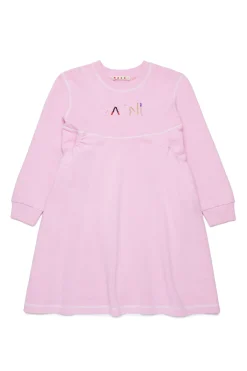 Dresses>MARNI Fleece dress with baguette logo antique lilac pink