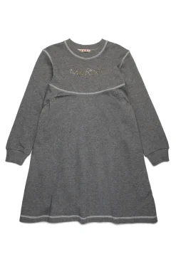 Dresses>MARNI Fleece dress with baguette logo grey melange