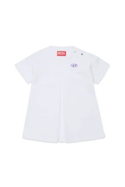 Dresses>DIESEL Fleece dress with Oval D logo white