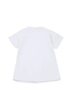 Dresses>DIESEL Fleece dress with Oval D logo white