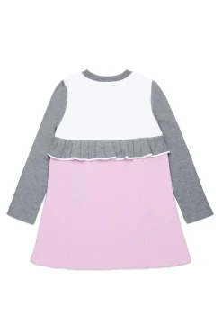 Dresses>MARNI Fleece dress with ruffles antique lilac pink