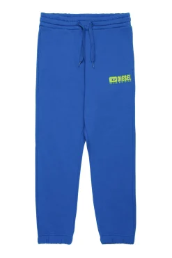 Activewear | Activewear>DIESEL Fleece jogger pants with degradé logo bright bluette