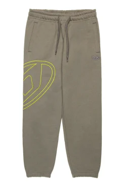 Oval D By Diesel | Oval D By Diesel>DIESEL Fleece jogger pants with maxi Oval D logo dark grey