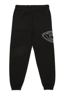 Pants>DIESEL Fleece jogger pants with Oval D logo black