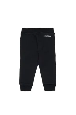 Activewear | Activewear>DSQUARED2 Fleece jogger pants with logo black