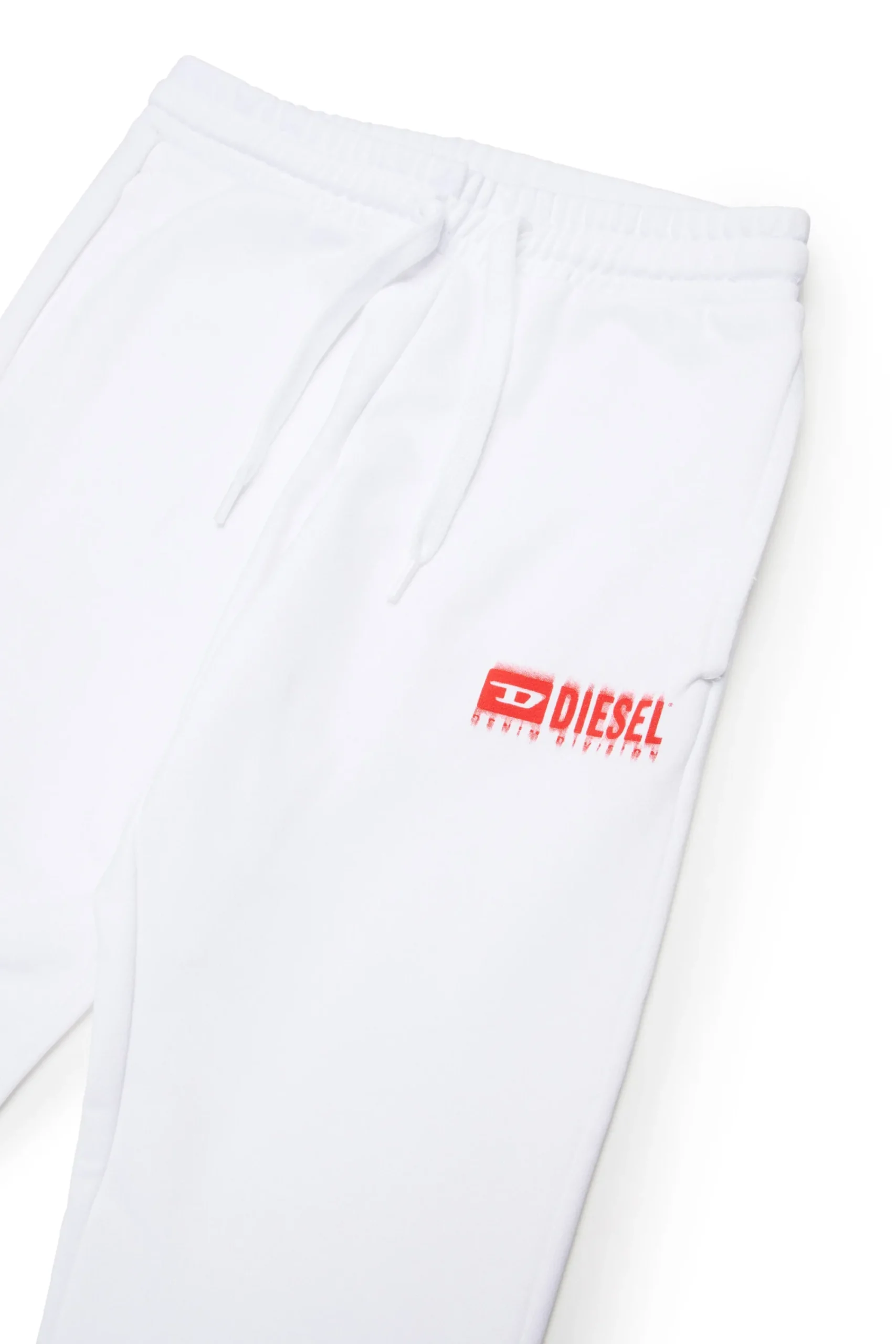 Activewear | Activewear>DIESEL Fleece jogger pants with degradé logo white