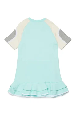 Dresses | Activewear>MARNI Fleece mini dress with colorblock details placid blue