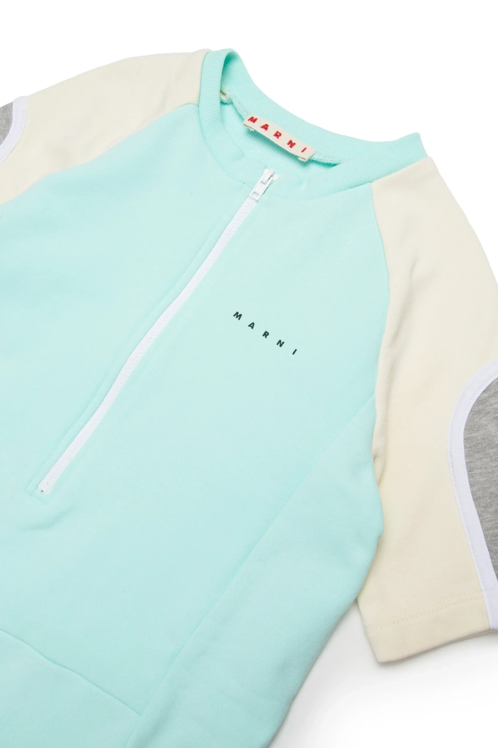 Dresses | Activewear>MARNI Fleece mini dress with colorblock details placid blue