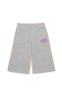 Activewear | Activewear>DIESEL Fleece pants with colorblock inserts grey melange