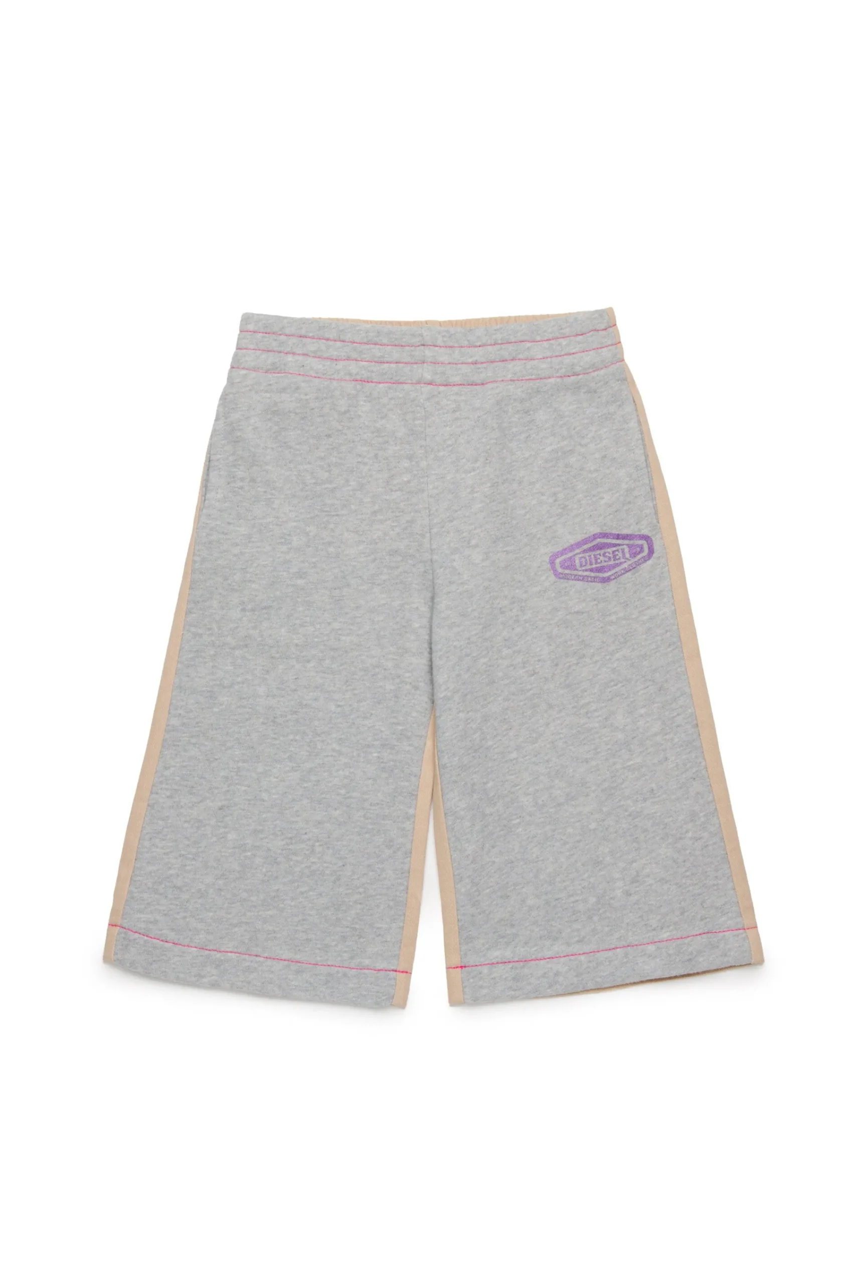 Activewear | Activewear>DIESEL Fleece pants with colorblock inserts grey melange