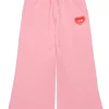 Pants>DIESEL Fleece pants with heart graphics pink